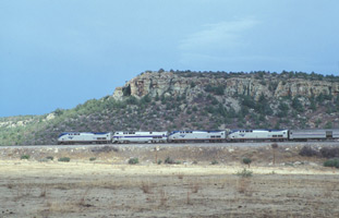 Amtrak going by Rancho Valmora in May 2002.